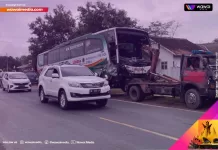 Kecelakaan Maut antara Bus Lorena dan Truk Bermuatan Kopi di Lampung Utara