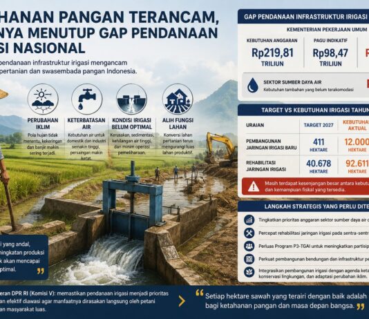 Ketahanan Pangan Terancam, Saatnya Menutup Gap Pendanaan Irigasi Nasional* *Oleh: Muhammad Luthfi Ari S,S.P.,M .P.